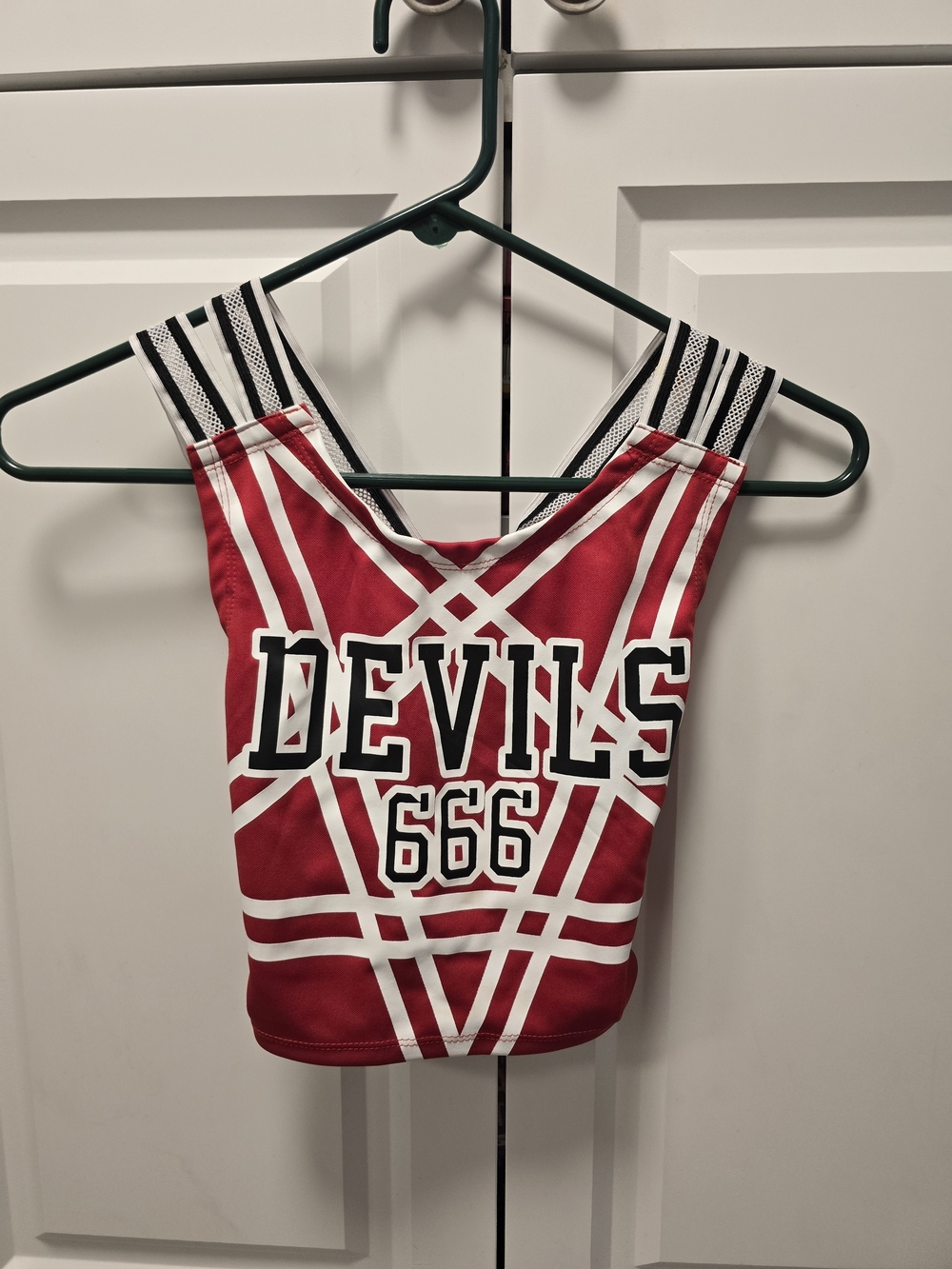 Red Satan's Cheerleader Costume Top by Trickz N' Treatz Size Sm Dolls Kill "666"